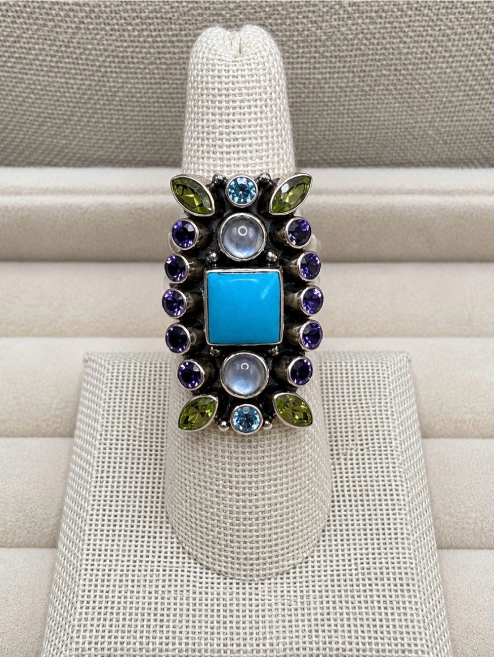 Nicky Butler Size 6 Multi Gemstone Sterling Ring